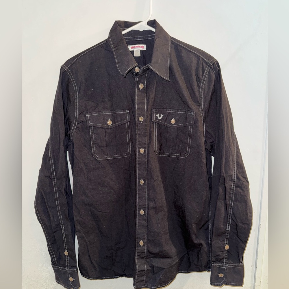 True Religion Brand Jeans Utility Shirt Size S Button Down
